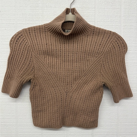 Free People Sweaters - Free People Ribbed Cowl Neck Sweater in Brown